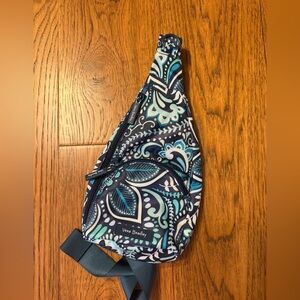 Vera Bradley Teal and Navy Mini Crossbody Sling Backpack